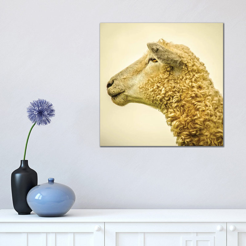 « Curly II » par Mark Gemmell-impression d’art graphique, Pas de tapis, H 18 po x l 18 po x 1,5 po, Toile tendue