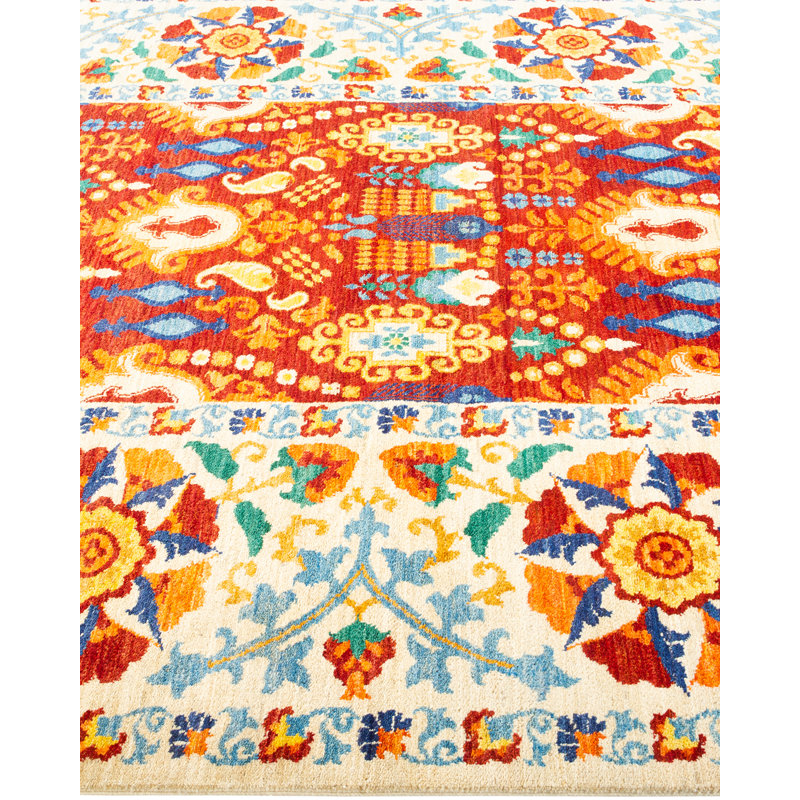 Suzani One-of-a-Kind 6' 2" X 9' 4" Hand Knotted Area Rug