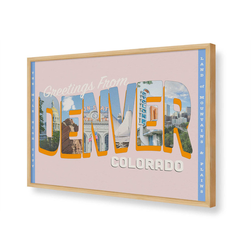 «Greetings From Denver» par Deny Designs, reproduction d'art, 30 x 40, Tanné, Impression encadrée