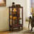 Lighted Curio Display Cabinet With Adjustable Shelves, Mirrored Back Panel, And Tempered Glass Doors For Elegant Storage And Display-467864286