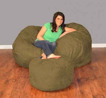 Breton Bean Bag Sofa, Micro Suede - Olive