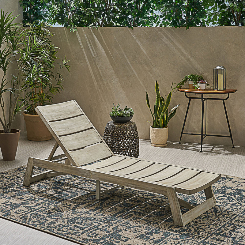 Chaise longue d'extérieur, chaise longue, Gris, 1