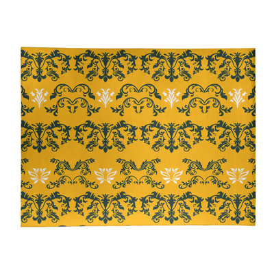 Tapis damassé jaune / noir