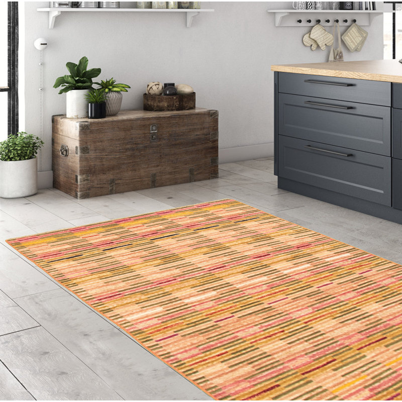 Tapis en laine noué à la main beige/jaune/gris Bedonia