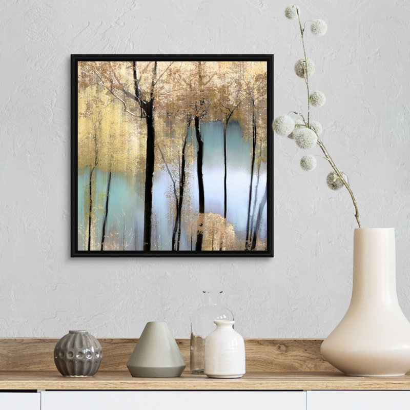 «Pastel Pond» par Alex Hanson - reproduction d'art sur toile, H 18 po x l 18 po x P 1,75 po, Toile avec cadre flottant noir