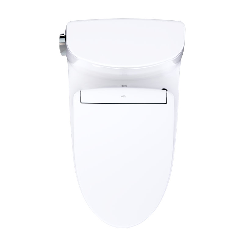 TOTO Ultramax WASHLET+ S5 One-Piece Elongated 1.6 GPF Universal Height Toilet with CEFIONTECT, Cotton White - MW6083446CSFG#01