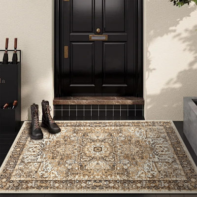 Tapis à motif floral lavable Fillender