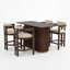 Ensemble de table de salle à manger à hauteur de comptoir 4 personnes Evesham avec tabourets de comptoir rembourrés et guéridon-128764737-128764739