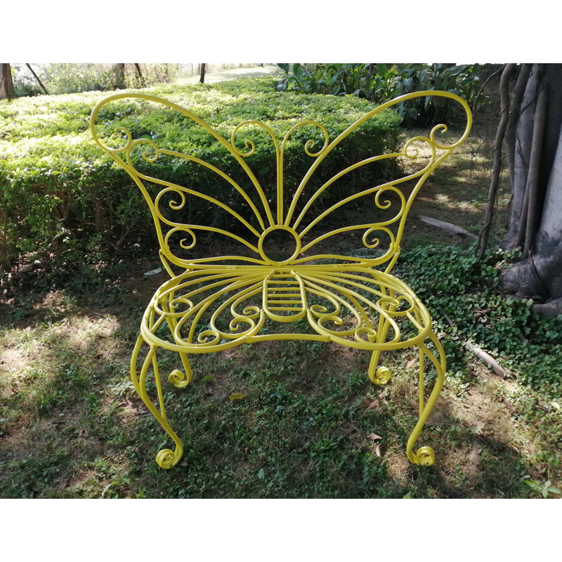 Metal Garden Butterfly Chair, Yellow