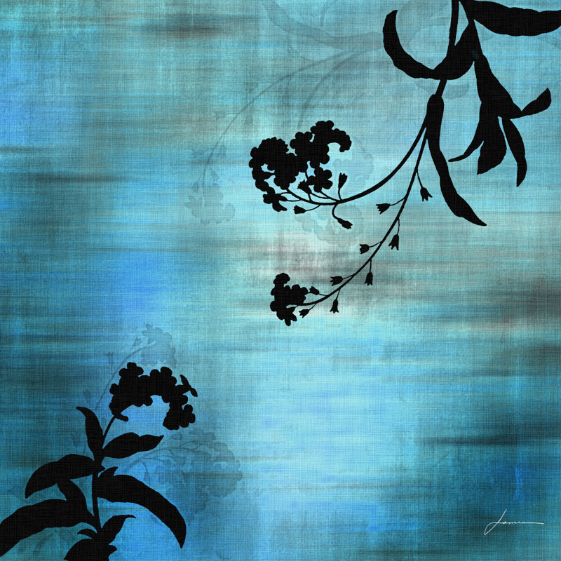 Aqua Floral I by James Burghardt - Wrapped Canvas Print, 76cm H x 76cm W
