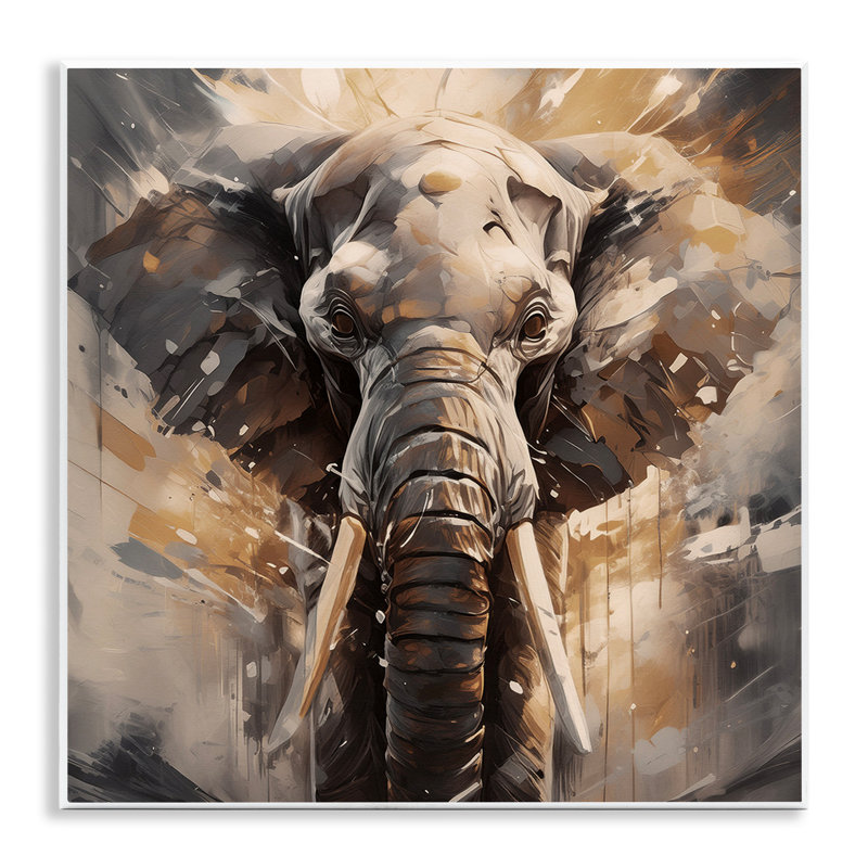 Art moderne sur plaque d'éléphant par Noah Bay