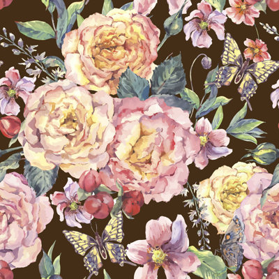 Classique floral rétro - peinture sur toile tendue