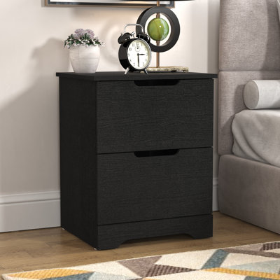 Aroob Modern 23.7'' H 2 Drawer Nightstand Set with Cutout Handles