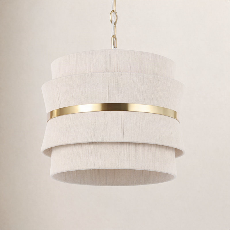 Abbington 3 - Light Brass Drum Pendant
