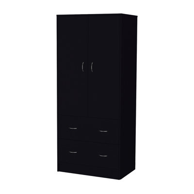 Armoire-penderie Wenden avec 2 tiroirs, 2 portes, beaucoup de rangement et une tringle