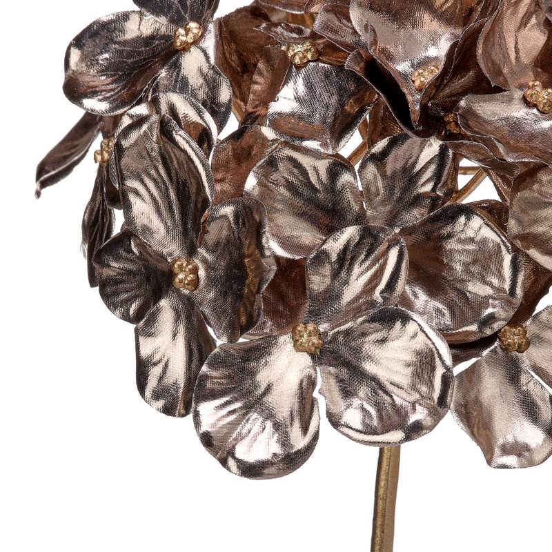 14" Metallic Hydrangea Pick Set of 6, Silver