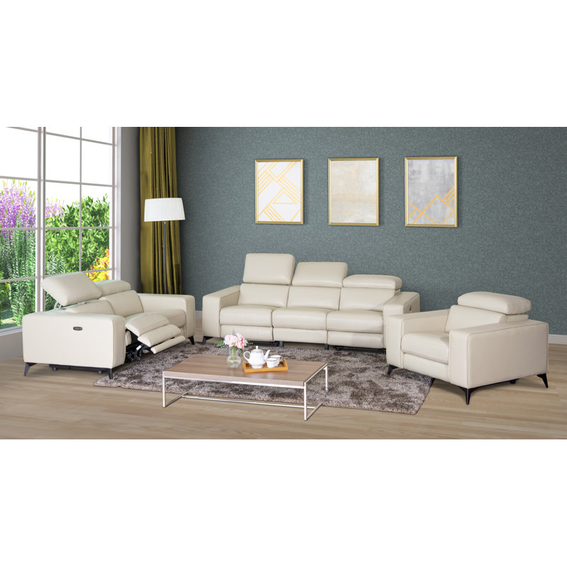 Causeuse de réception en cuir Marquesa,  Beige