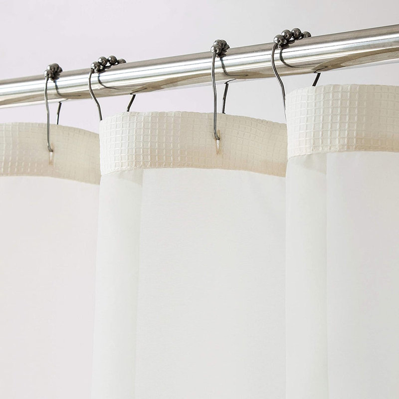 Rideau de douche Cassiani avec doublure inclus, Ivoire