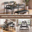Ensemble de salle à manger Tamajah 4 pièces pour 4 personnes avec table rembourrée, banc, 2 chaises et étagères de rangement-1625321841
