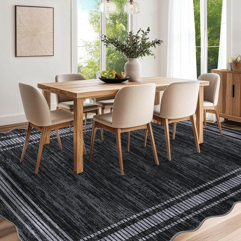 Tapis antidérapant lavable à la machine avec envers en caoutchouc pour le salon, la chambre à coucher, la salle à manger, le bureau et la salle de jeux