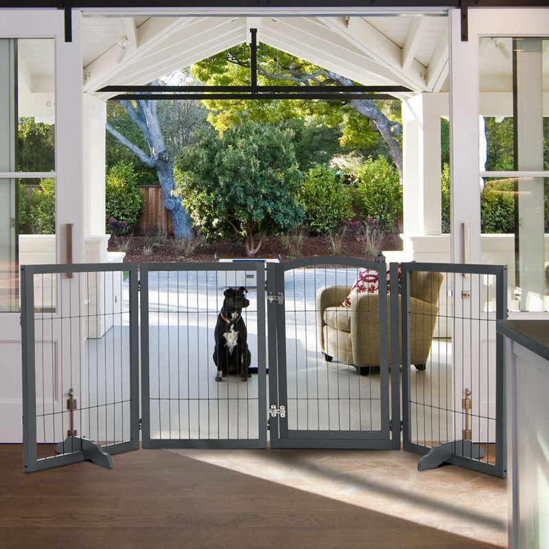 Manufactured Wood Free Standing Pet Gate With Door