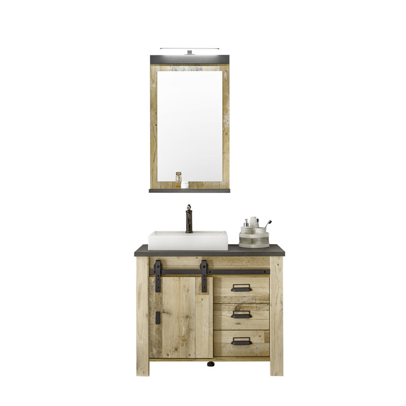 Jackeline Bathroom Cabinet, Brown/Anthracite