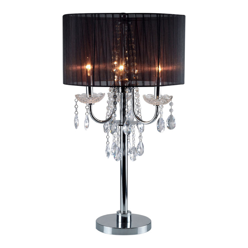 Lampe de table chromée 30 po Mclaren, Noir