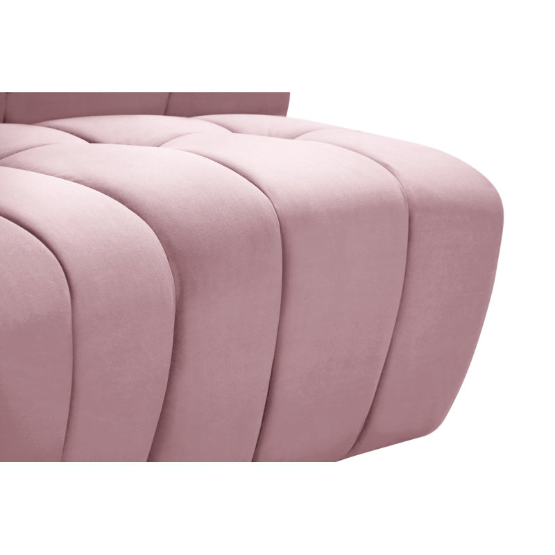 Jedson Velvet Sectional Symmetrical, Pink Velvet