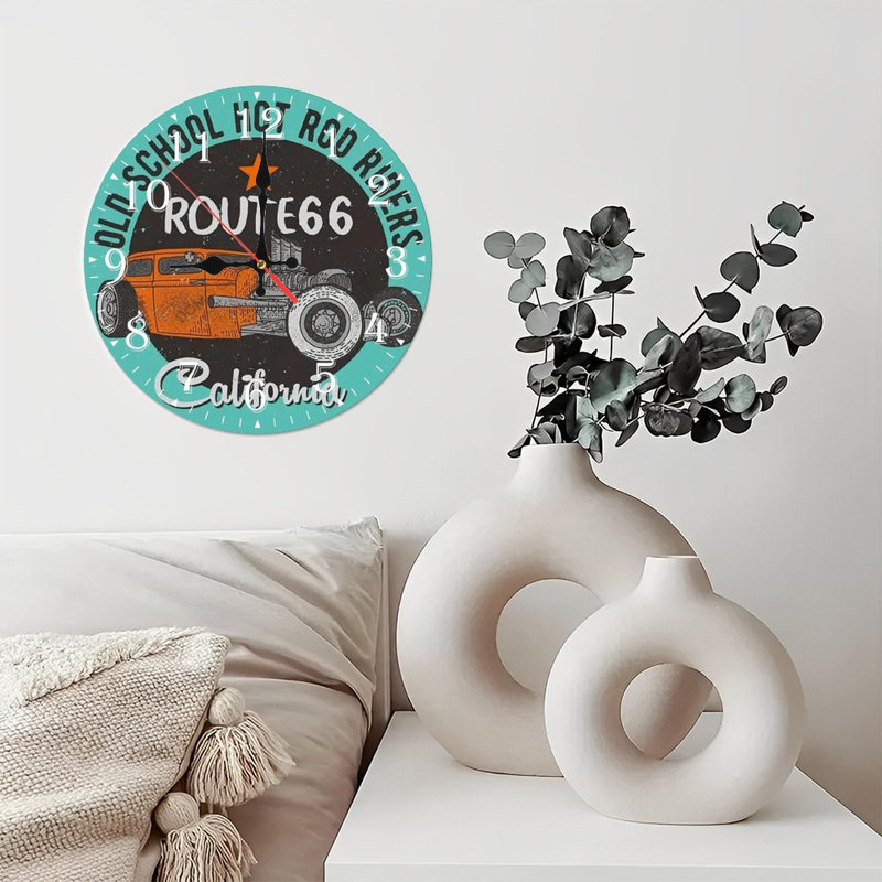 Horloge murale en bois 10 po, mouvement silencieux, à piles (piles AA non incluses), décor artistique, parfait pour les décorations