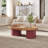 Oval Wood Coffee Table with Storage