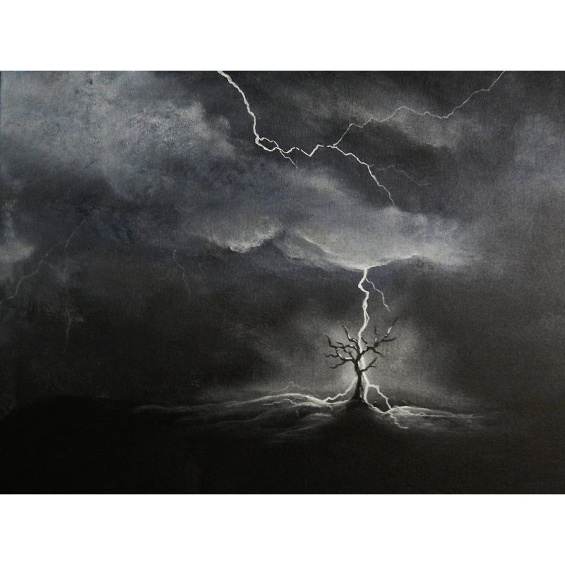 " Lightning " by Ed Capeau, 18" H x 24" W, No Mat, Wrapped Canvas