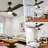 Bilon 52" Classic Wood Ceiling Fan with LED Light Kit, 3 Light Tone and 3 Fan Speed Remote Control-1742832199