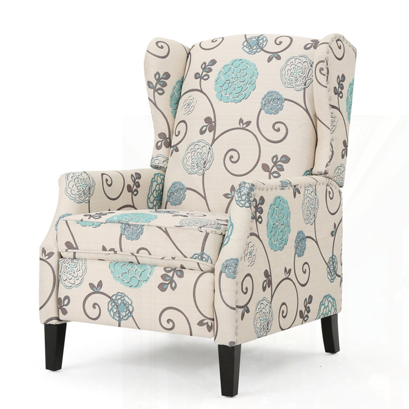 Modern Fabric Wingback Armchair