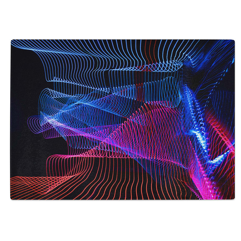Tempered Glass Road Lines Chopping Board, 28.5 cm W x 20 cm L