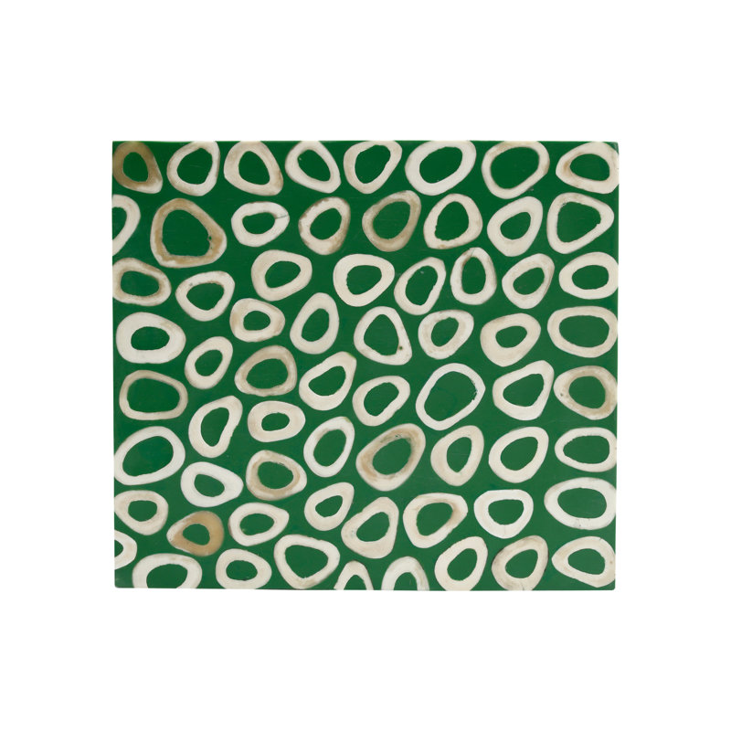 Ovoid Decorative Box, Green/White