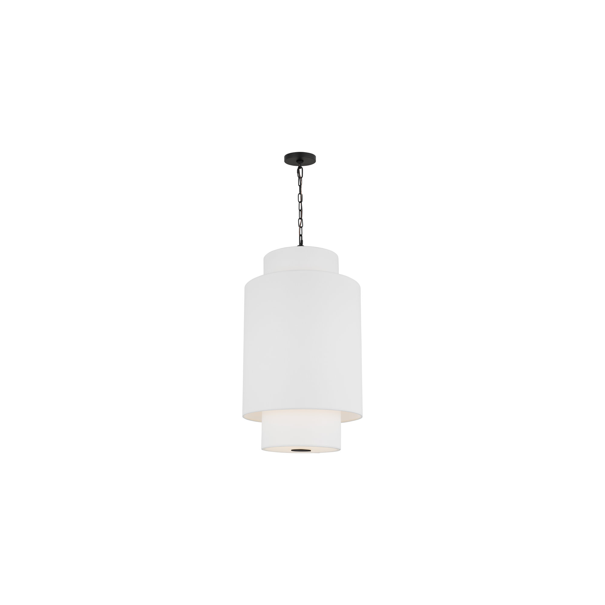 Linen Steel Dimmable Pendant, 1, 27.38" H x 15" W x 15" D, Midnight Black