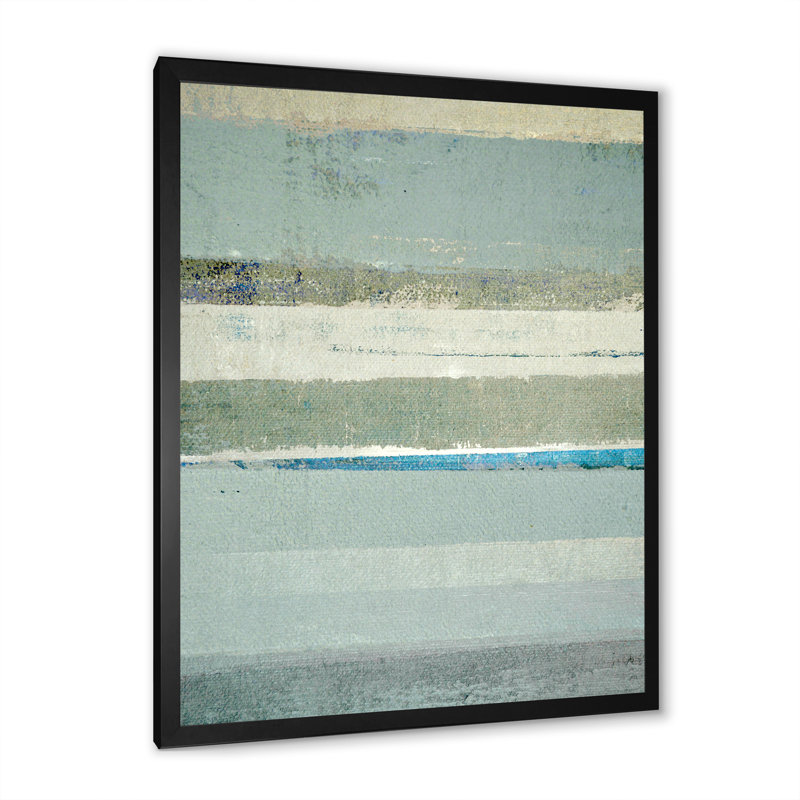 Art moderne gris et bleu II 2FL47768, H 20 po x l 12 po x P 1 po, Cadre noir