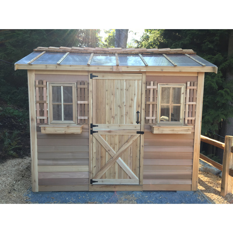 Hobbyhouse Western Red Cedar Wood Storage Shed, 105" H x 120" W x 96" D