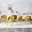 Ensemble de quatre chaises d'appoint en velours jaune et or