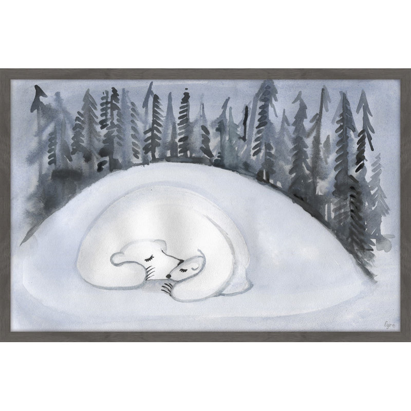 Bear Hibernation by Eyre Tarney - Single Picture Frame Painting, 61cm H x 91cm W x 4cm D