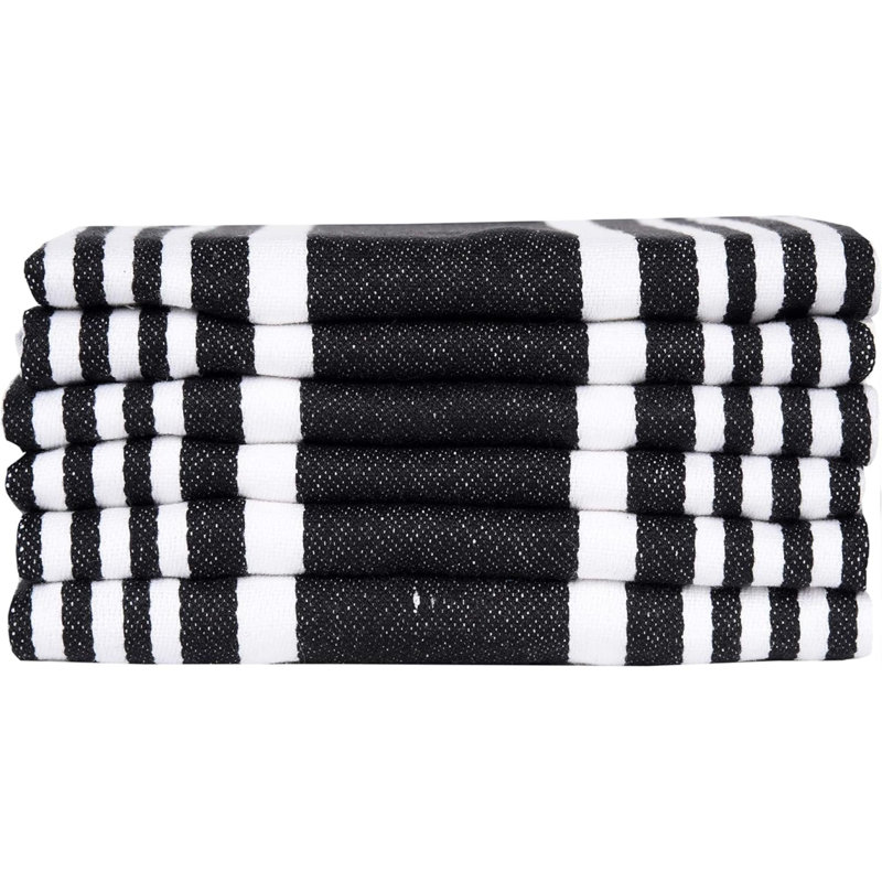 Linges de cuisine 100% coton, paquet de 6 linges à vaisselle à séchage rapide de qualité supérieure très absorbants pour la cuisine
