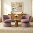 Fauteuil demi-tonneau pivotant l 28 po avec base ronde (ensemble de 2)
