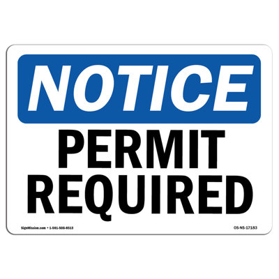 Permit Required Aluminum Sign 12 x 18