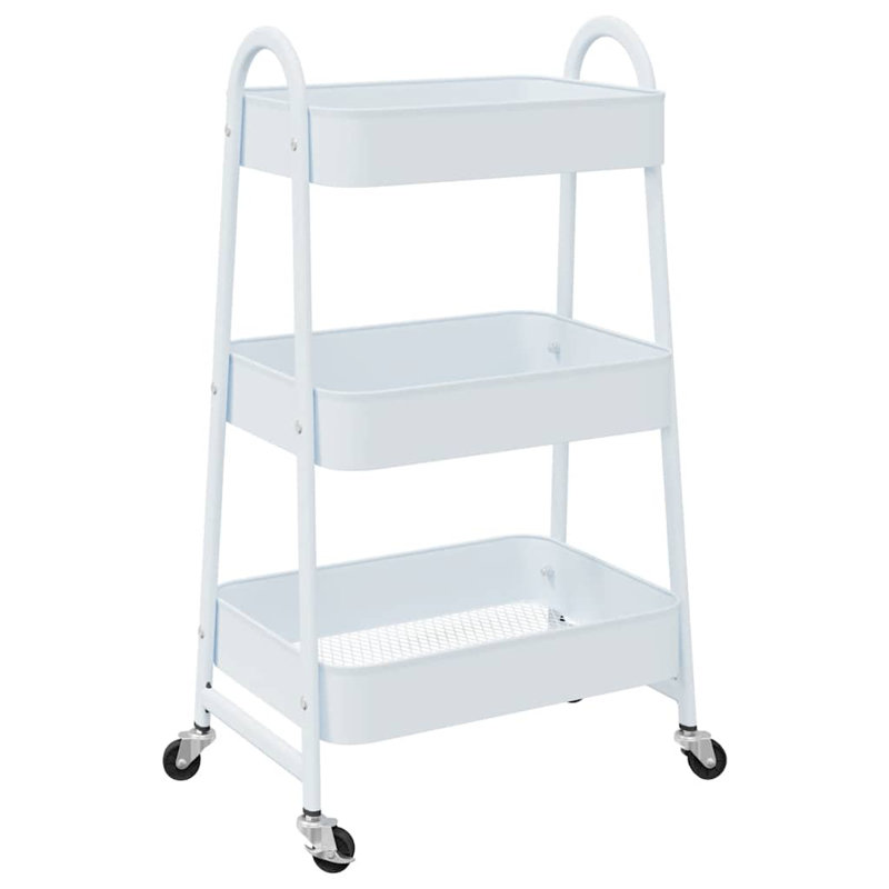 Chariot de rangement à 3 niveaux Vidaxl, Blanc