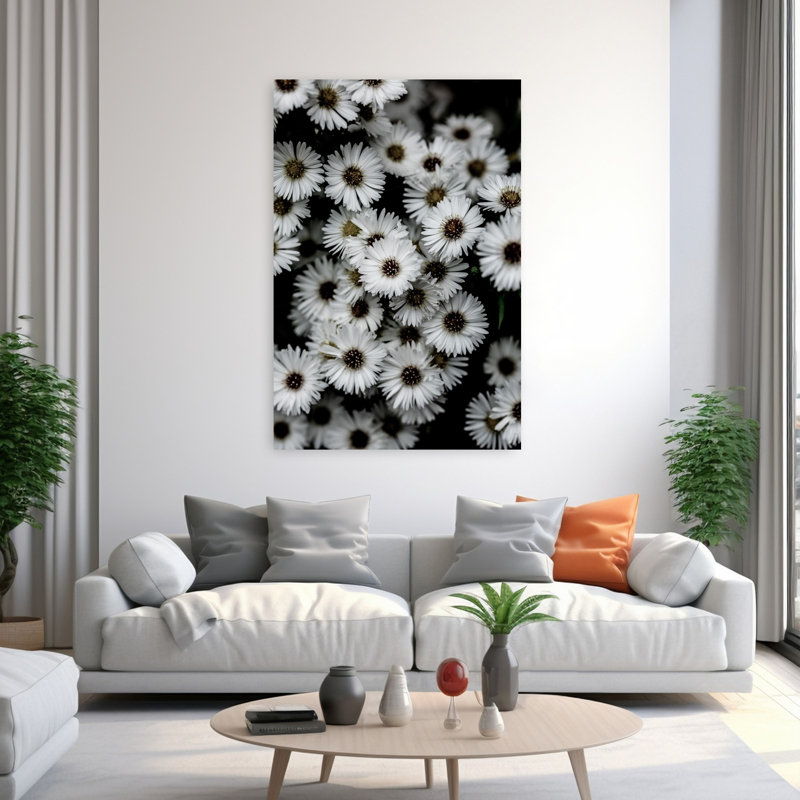 Art contemporain abstrait marguerite contemporaine, H 60 po x l 40 po