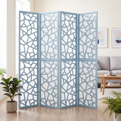Paravent pliable et portatif en bois à 4 panneaux Aurra de Roundhill Furniture