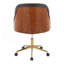 Chaise de bureau en métal doré, bois de noyer et similicuir-1579546043-1579546042