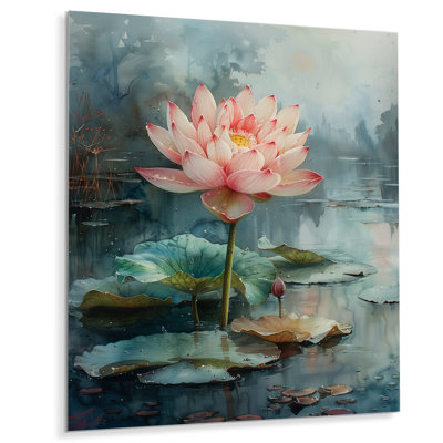 Rose, rose, vert, sacré, fleur, salon, lotus