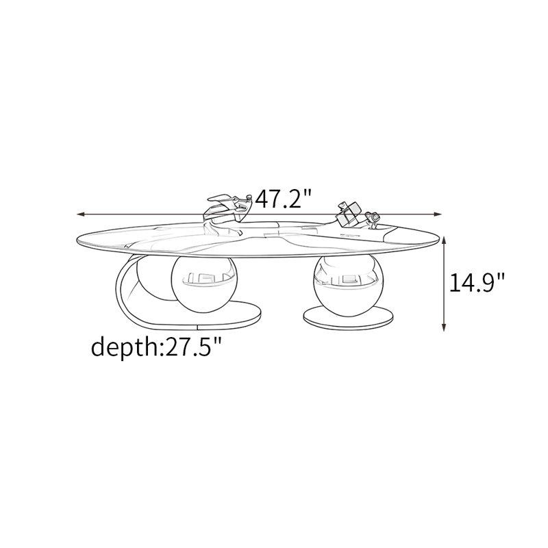Dawes, Gris, H 14,9 po x L 47,2 po x l 27,5 po