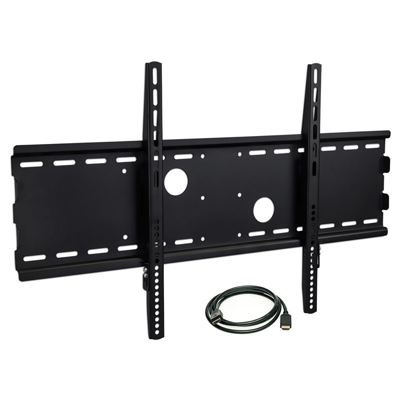 Support mural motorisé noir pour écrans de plus de 50 po avec tablettes Mount-it, peut supporter jusqu'à 165 lb